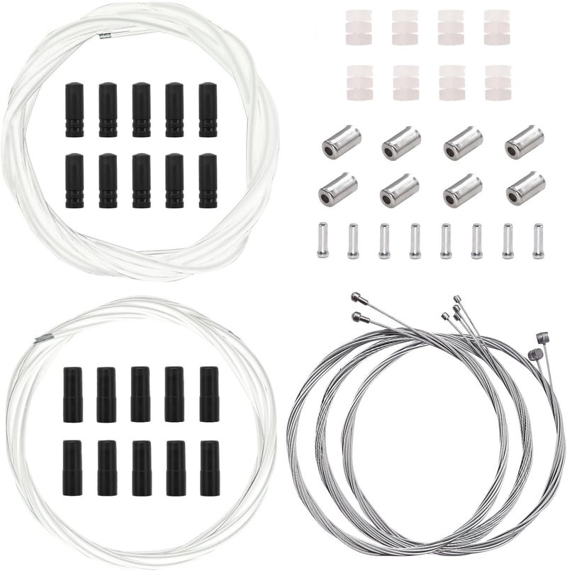 mankk Mannk Universal Bicycle Cable Kit - Shift & Brake Cable Housing with End Caps & O-Rings for Mountain & Road Bike Repair - Image 1